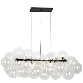Comet 41 in. 10-Light Matte Black Incandescent Chandelier | The Home Depot