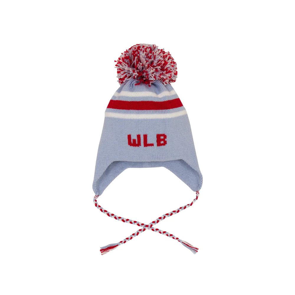 Parrish Pom Pom Hat - Buckhead Blue with Richmond Red and Worth Avenue White | The Beaufort Bonnet Company