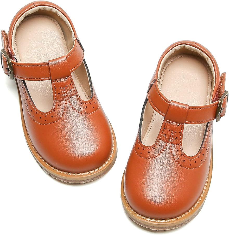 Otter MOMO Girl's T-Strap School Uniform Dress Shoe Mary Jane Flat | Amazon (US)