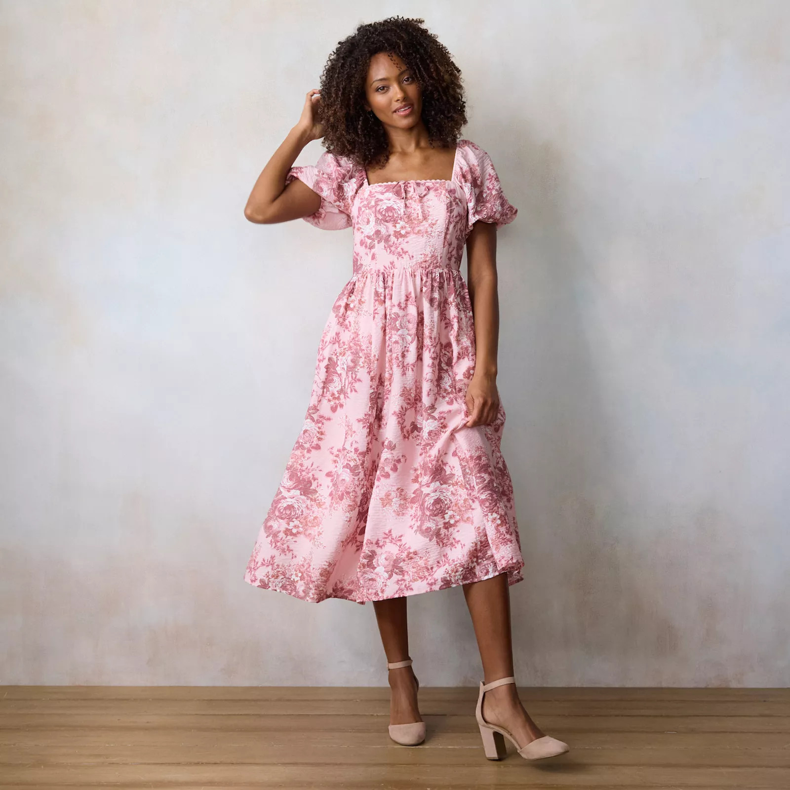 Women's LC Lauren Conrad Puff Sleeve A-Line Maxi Dress | Kohl's