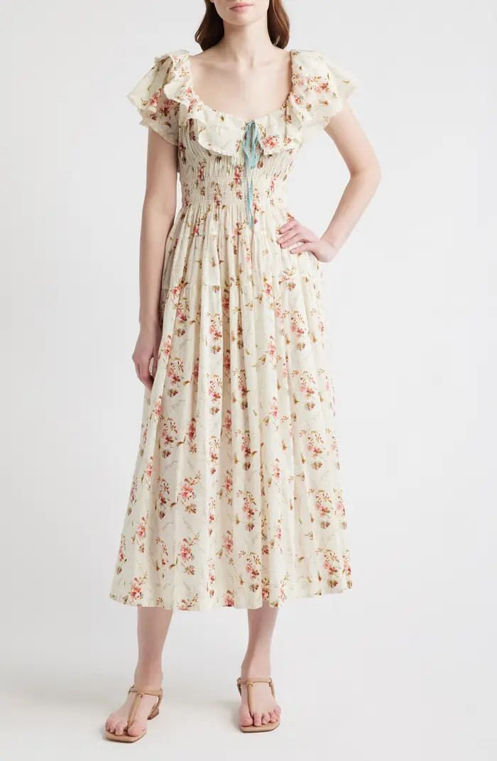 D\u00d4EN Illiana Smocked Tiered Organic Cotton Maxi Dress | Nordstrom | Nordstrom