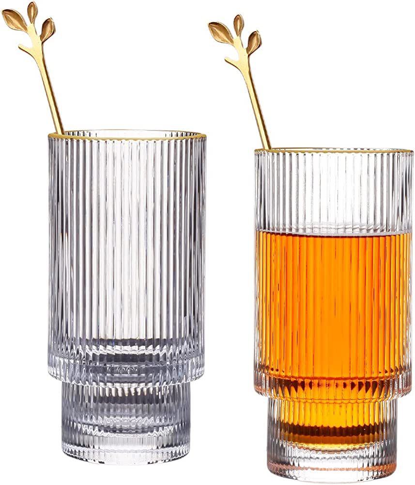 Ice Coffee Cups, Wine Ice Beer Cup Cocktail Glasses Drinkware, Origami Style Transparent Tea Set ... | Amazon (CA)