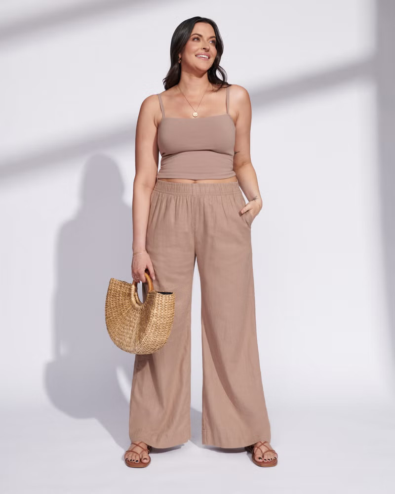 Linen-Blend Ultra Wide-Leg Pant | Abercrombie & Fitch (US)