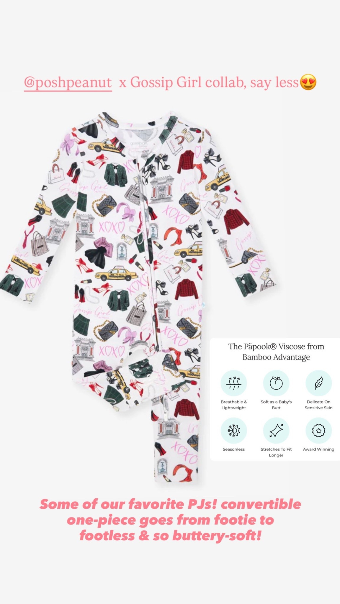 Posh Peanut x Gossip girl collab

convertible one-piece goes from footie to footless with a simple fold-over. Buttery-soft with a 2-way zipper

Baby girl
Baby pajamas


#LTKBaby #LTKKids