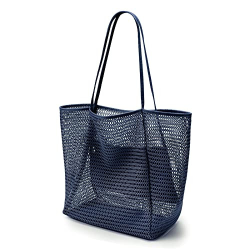 KALIDI BeachNylon Mesh Tote Bag, Casual Tote Bag Hobo Women Foldable MAX 23L Shoulder Bag For Beach Picnic Vacation | Amazon (US)
