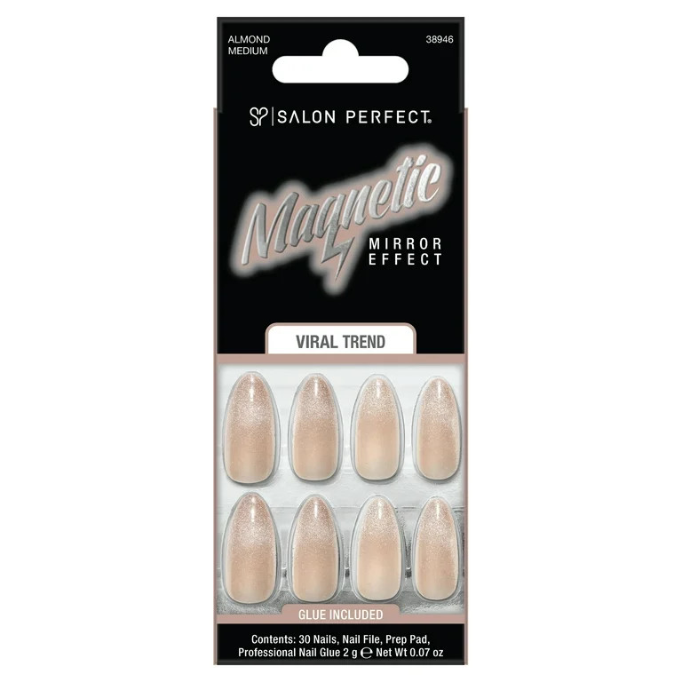Salon Perfect Artificial Press on Nails, 121 Magnetic Silver | Walmart (US)