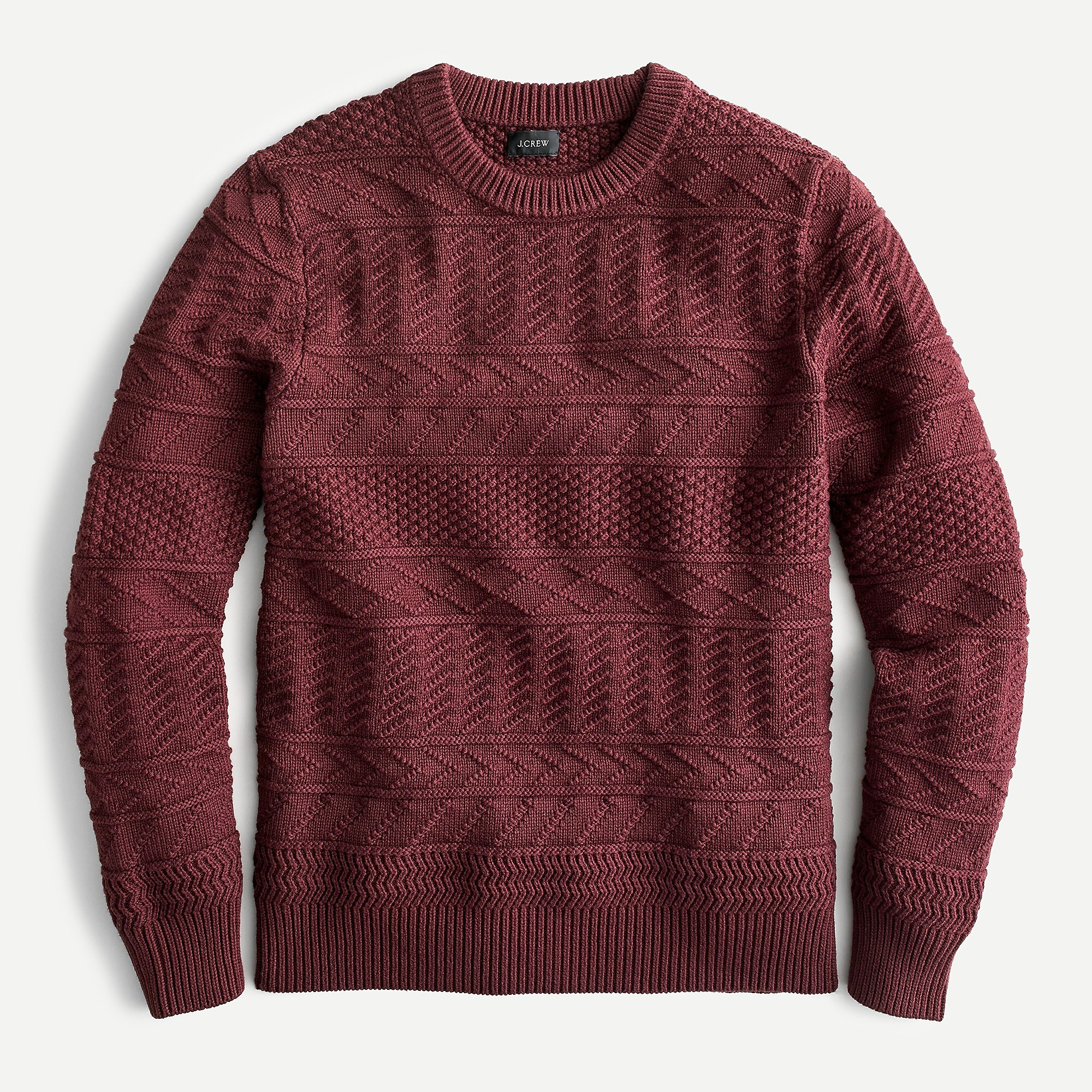 Cotton sweater in combination guernsey stitch | J. Crew US