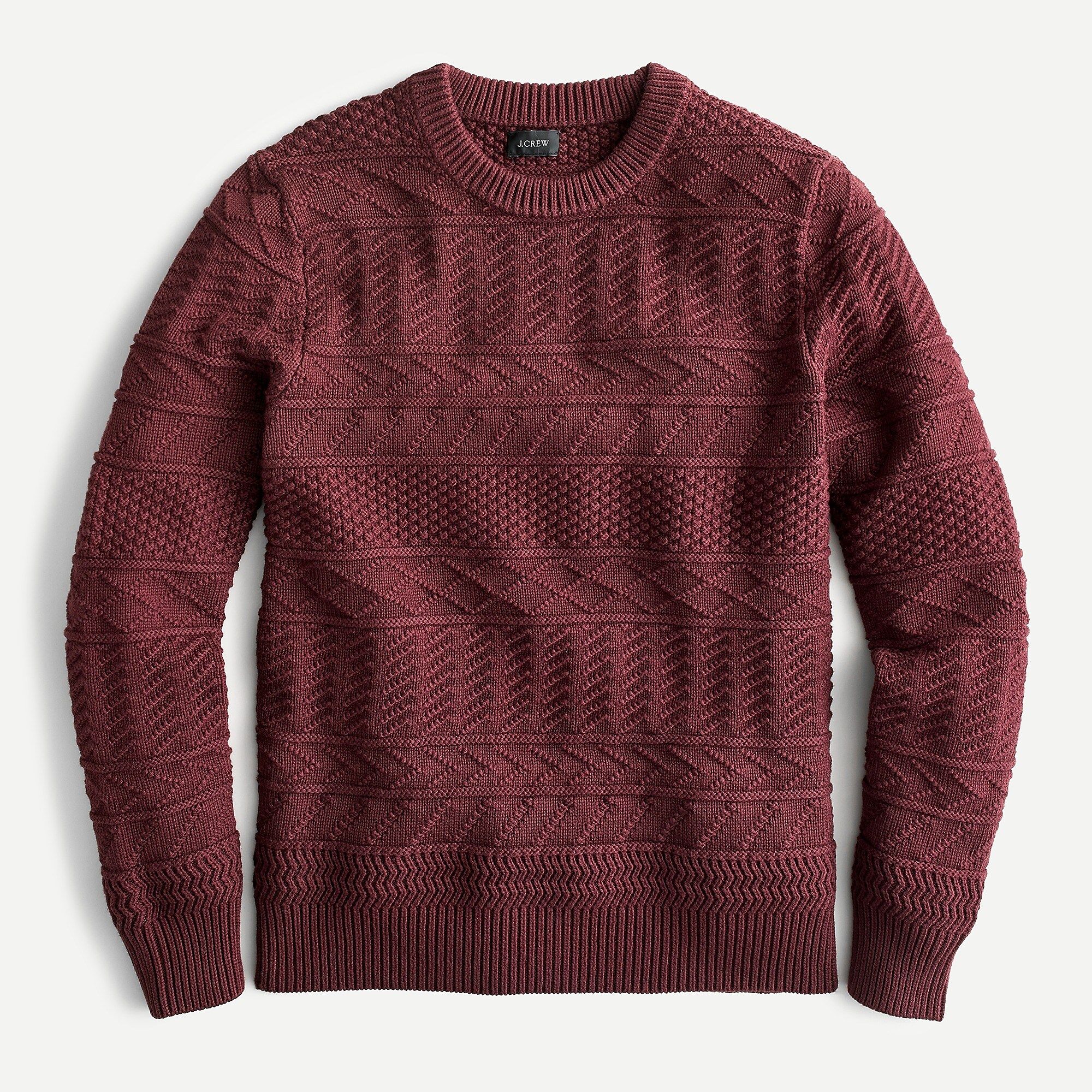 Cotton sweater in combination guernsey stitch | J.Crew US