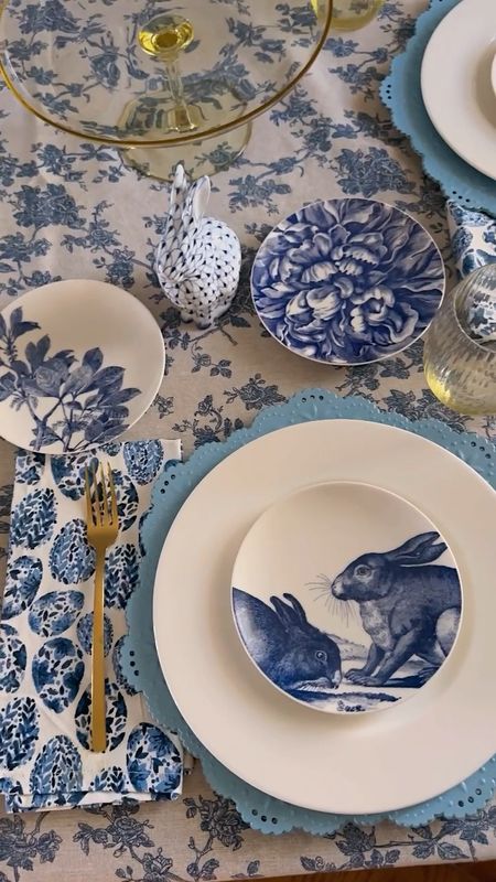 Easter Tablescape, spring table setting, blue and white dishwear from my favorites at Caskata 

#LTKVideo #LTKparties #LTKhome