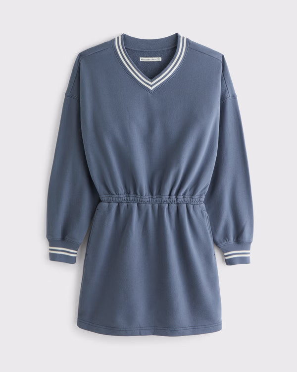 Fleece V-Neck Mini Dress | Abercrombie & Fitch (US)