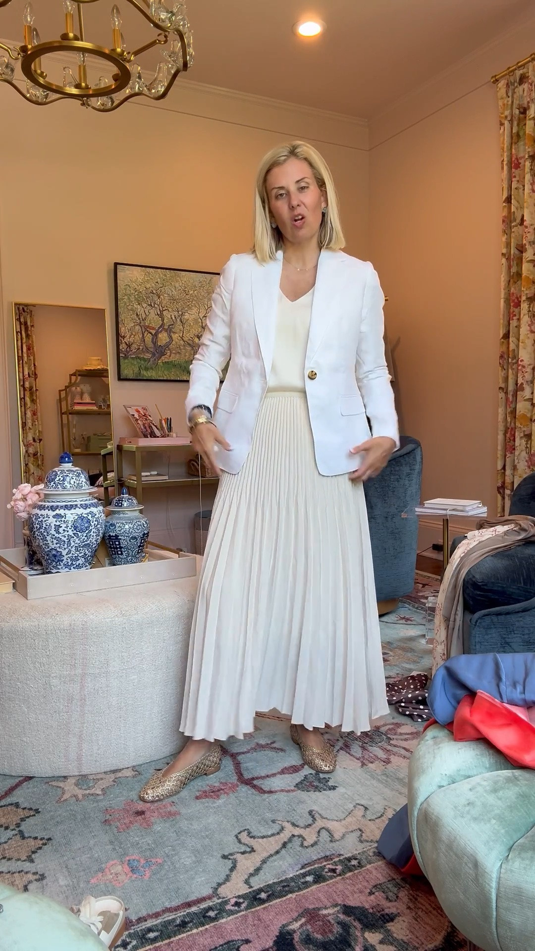 Xs top, xs skirt
Xs blazer
Xs dress

Yall, it’s washable silk… hello fab!

#LTKTravel #LTKstorytime #LTKootd