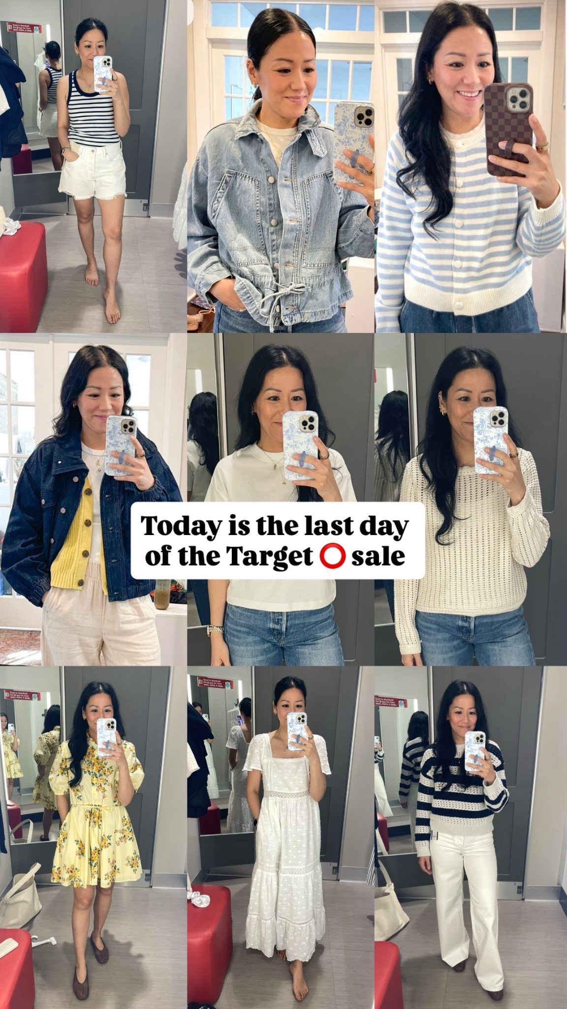 Top row (left to right)- size 4 shorts for more relaxed fit (size 2 also fits), size small jacket, sized up to medium in cardigan
Center row (left to right)- size small (exchanged for XS), size small XS tee, size small sweater
Bottom row (left to right)- size small yellow, size XS white dress, size 4 jeans (size 6 also fits)

#LTKSaleAlert #LTKOver40 #LTKSeasonal