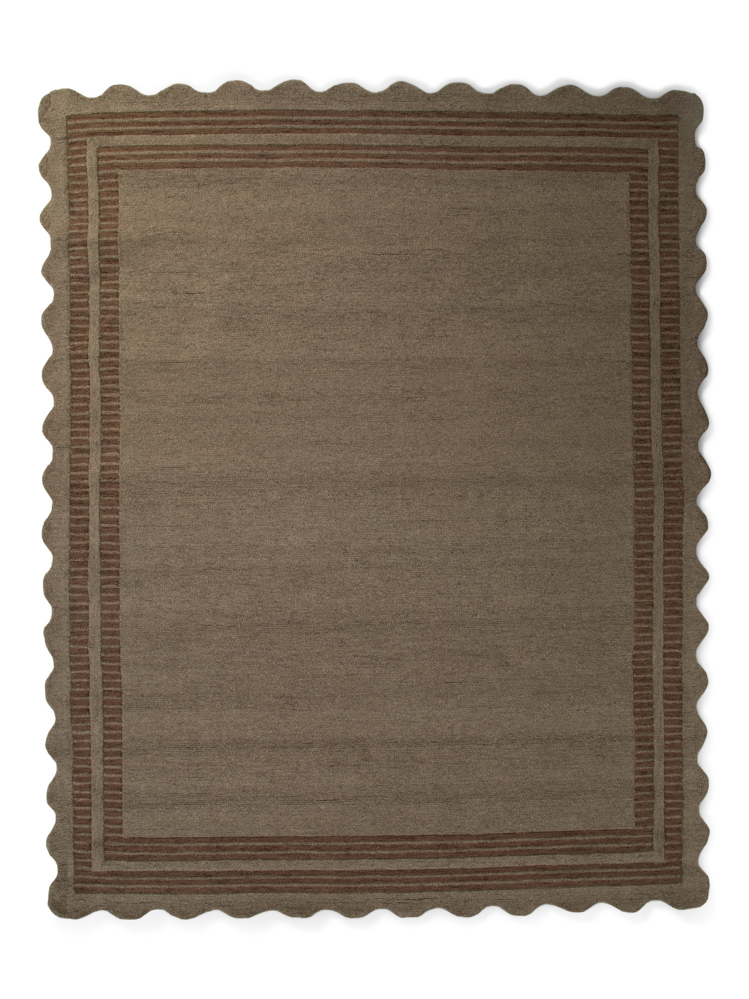 8x10 Wool Scottie Hand Tufted Scalloped Border Area Rug | TJ Maxx