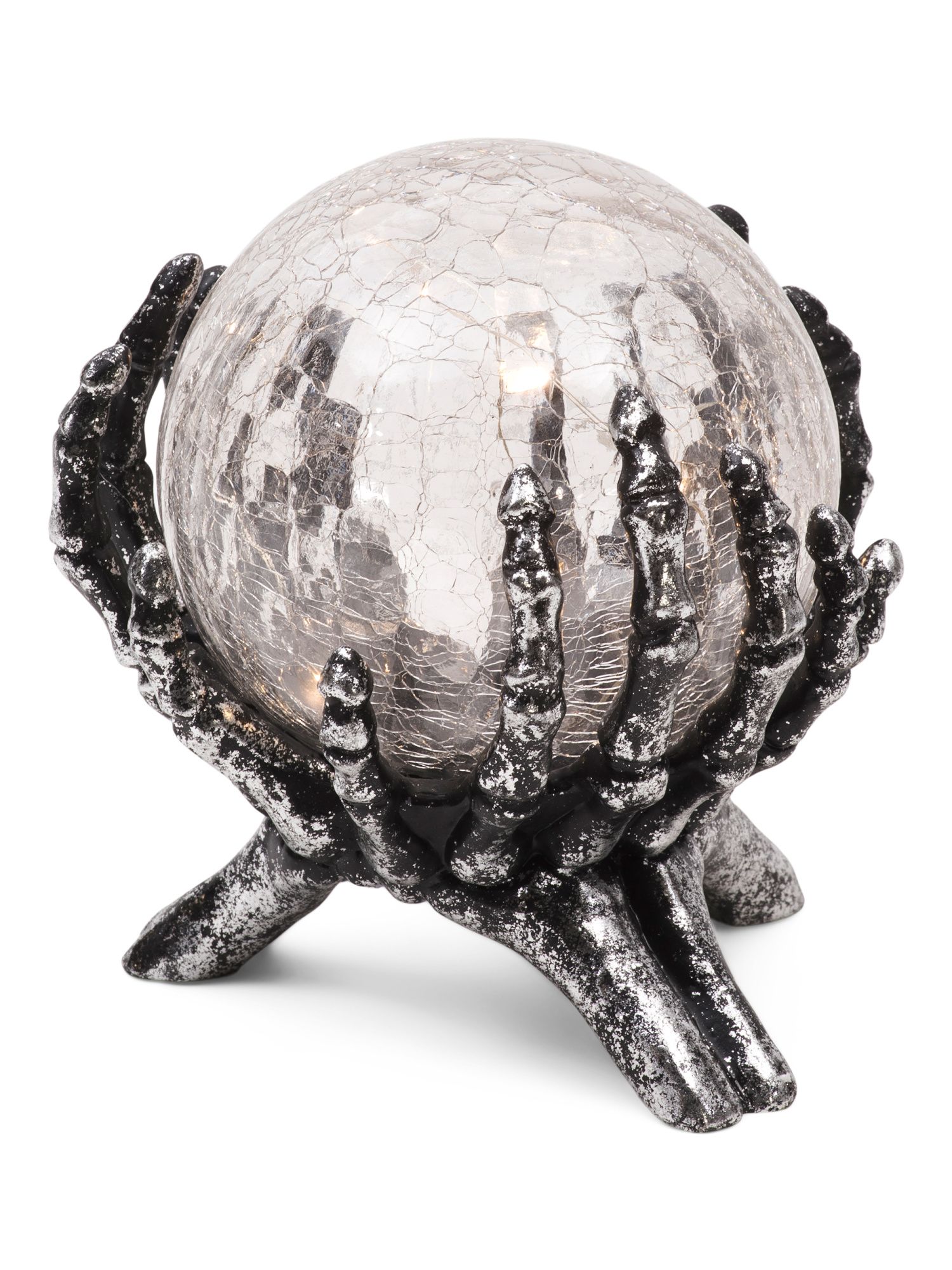 7in Led Globe In Skeleton Hands | TJ Maxx