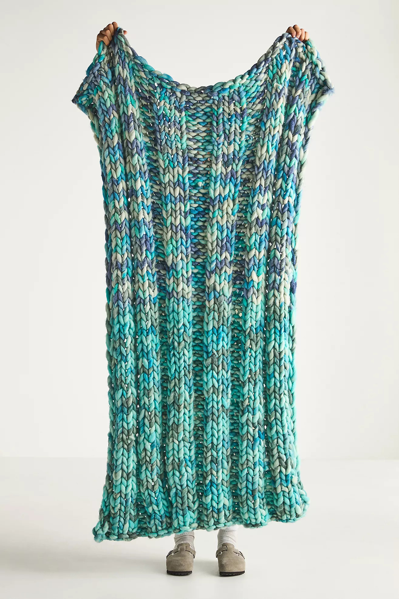 Chunky Knit Wool Throw Blanket | Anthropologie (US)