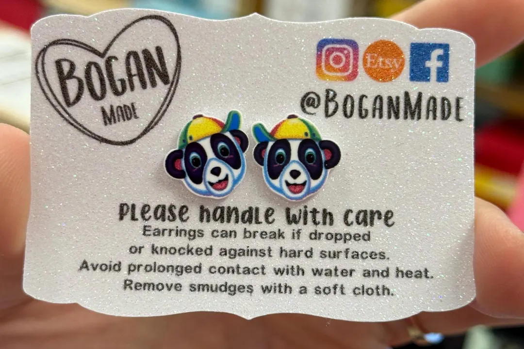 Lisa Frank Painter Panda Stud Earrings - Pair - Etsy | Etsy (US)