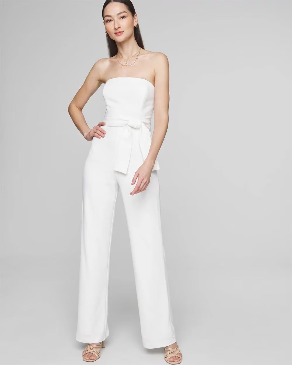 Strapless Belted Jumpsuit | White House Black Market