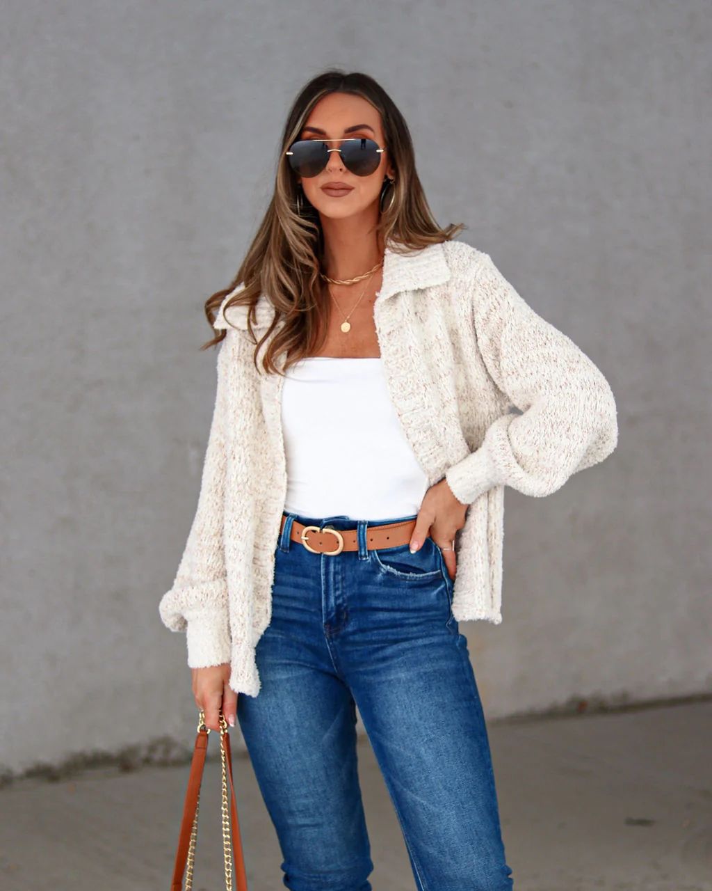 Janelle Knit Open Front Cardigan - Cream | VICI Collection