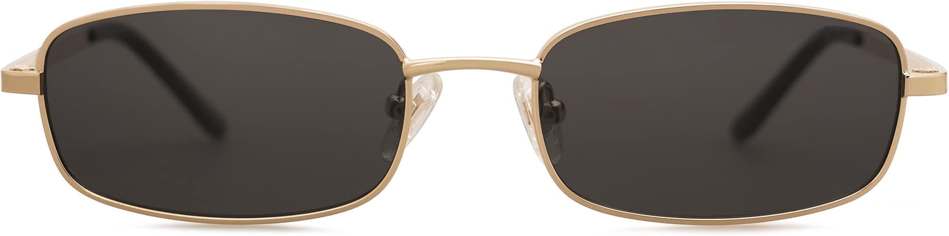 SOJOS Retro Hippie Rectangle Sunglasses 70s 80s Small Narrow Y2K Trendy Sunnies SJ1187 | Amazon (US)