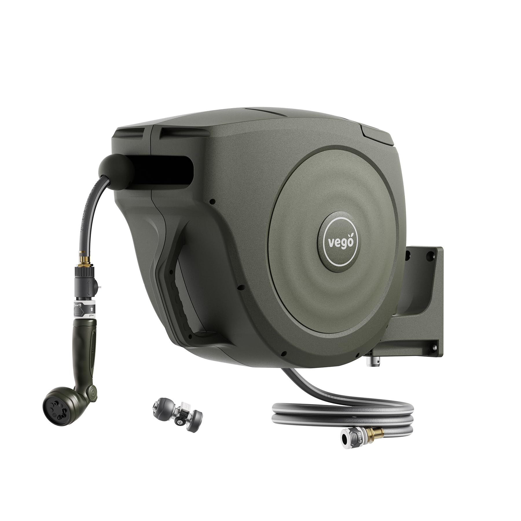 Vego Garden Hose Reel Retractable 1/2" x 100ft Wall Mounted Hose Reel Automatic Rewind, Any Lengt... | Amazon (US)