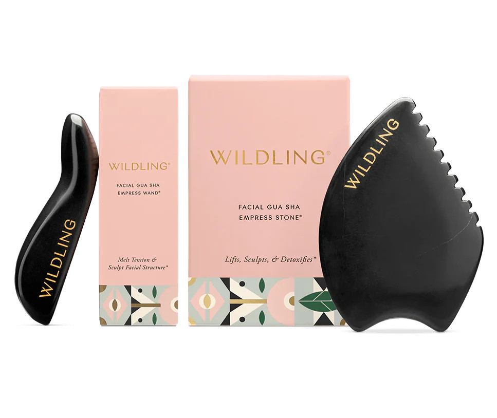 Facial Gua Sha Custom Crafted Bain Stone & Wand | Wildling | Wildling Beauty