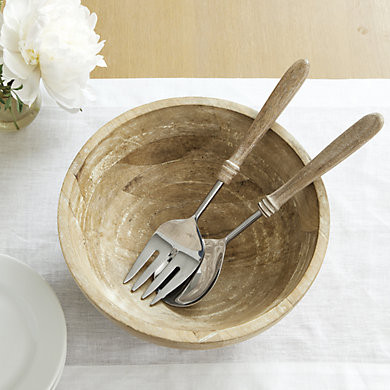 Jillian 2 Piece Serving Set with Handcrafted Mango Wood Handles & Stainless Steel | Ballard Designs, Inc.