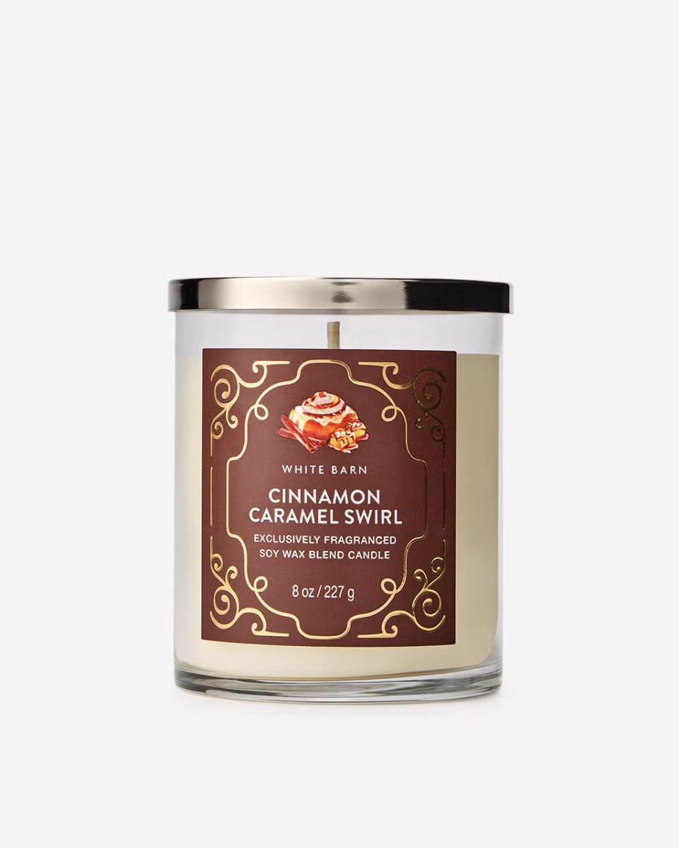 Cinnamon Caramel Swirl Single Wick Candle | Bath & Body Works