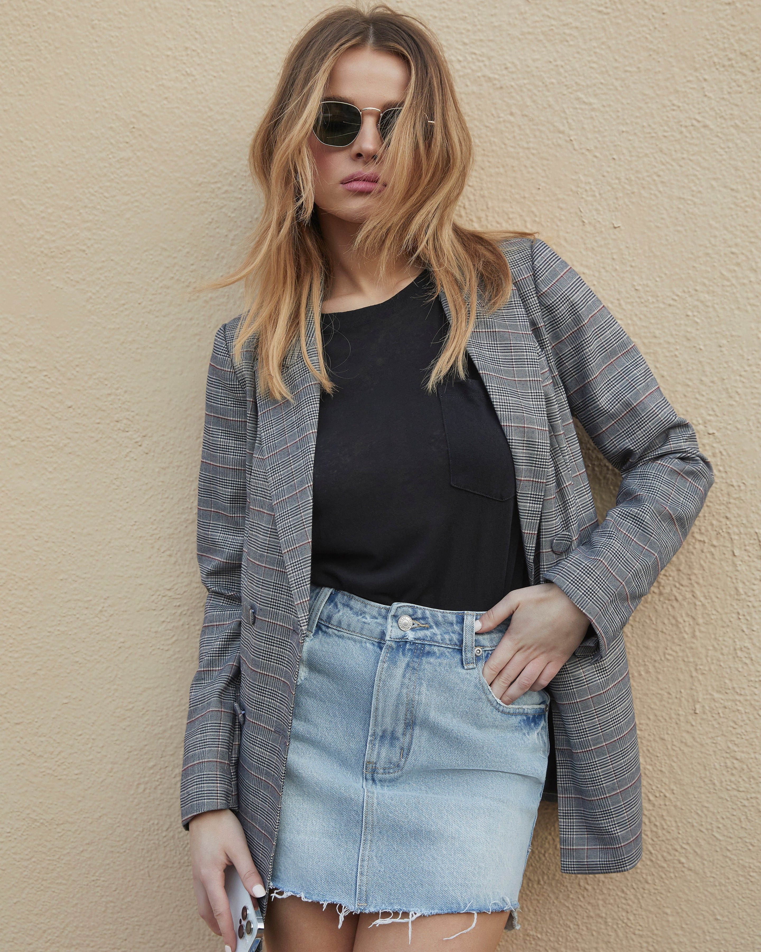 Jagged Edges Cotton Distressed Denim Skirt | VICI