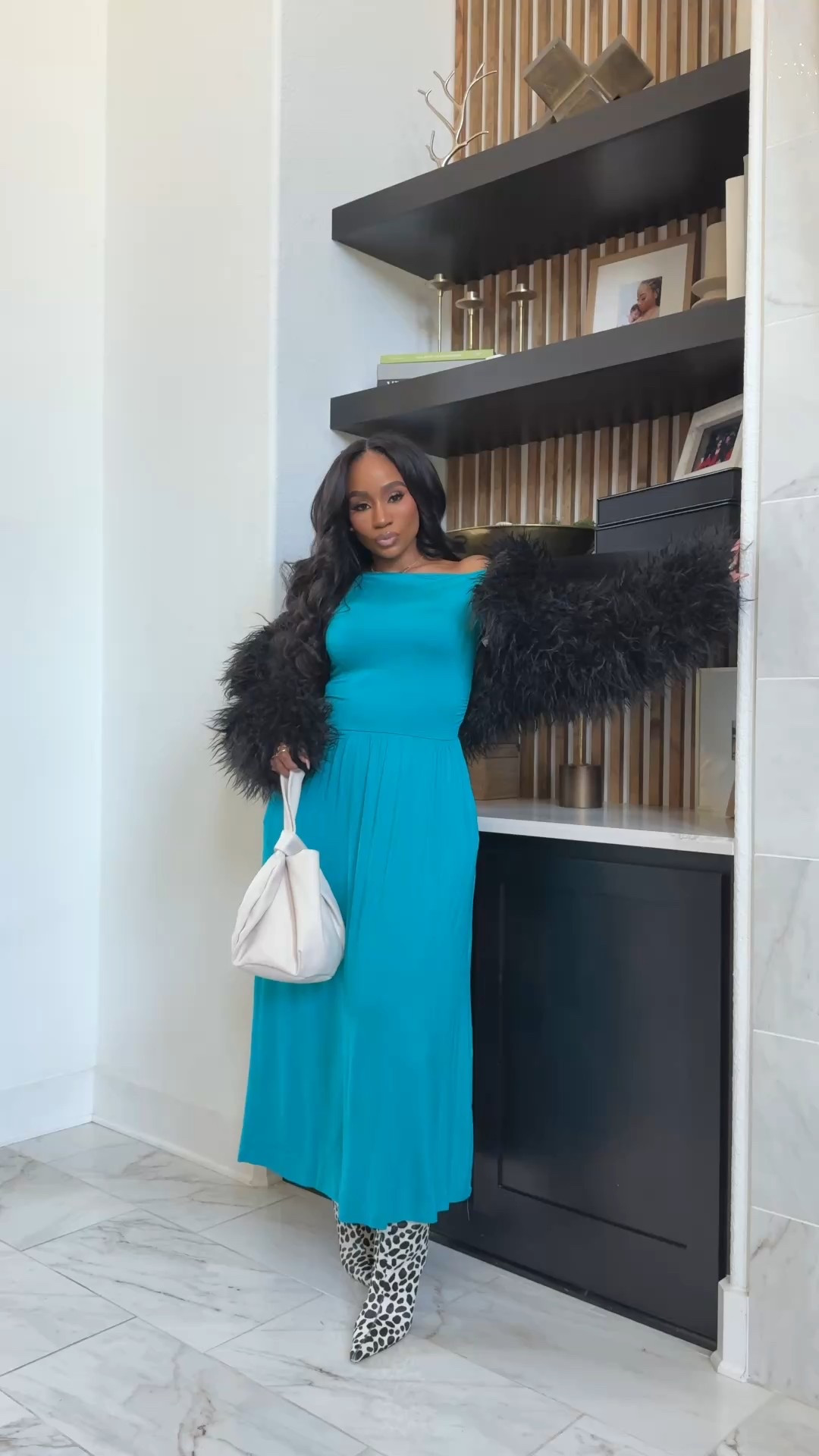 Drop waist flowy midi dress style inspo! Blue and black color combo is slept on!

#LTKootd #LTKFindsUnder100