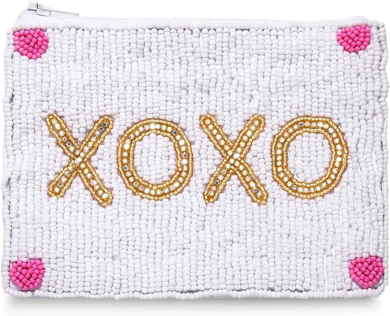 Valentine’s Day Coin Purse, Beaded Coin Purse for Women, XOXO Coin Pouch Bag Handmade Small Cha... | Amazon (US)