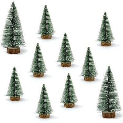 Wrapables Mini Tabletop Christmas Trees, Artificial Xmas Tree with Snow Frost (Set of 10) | Target