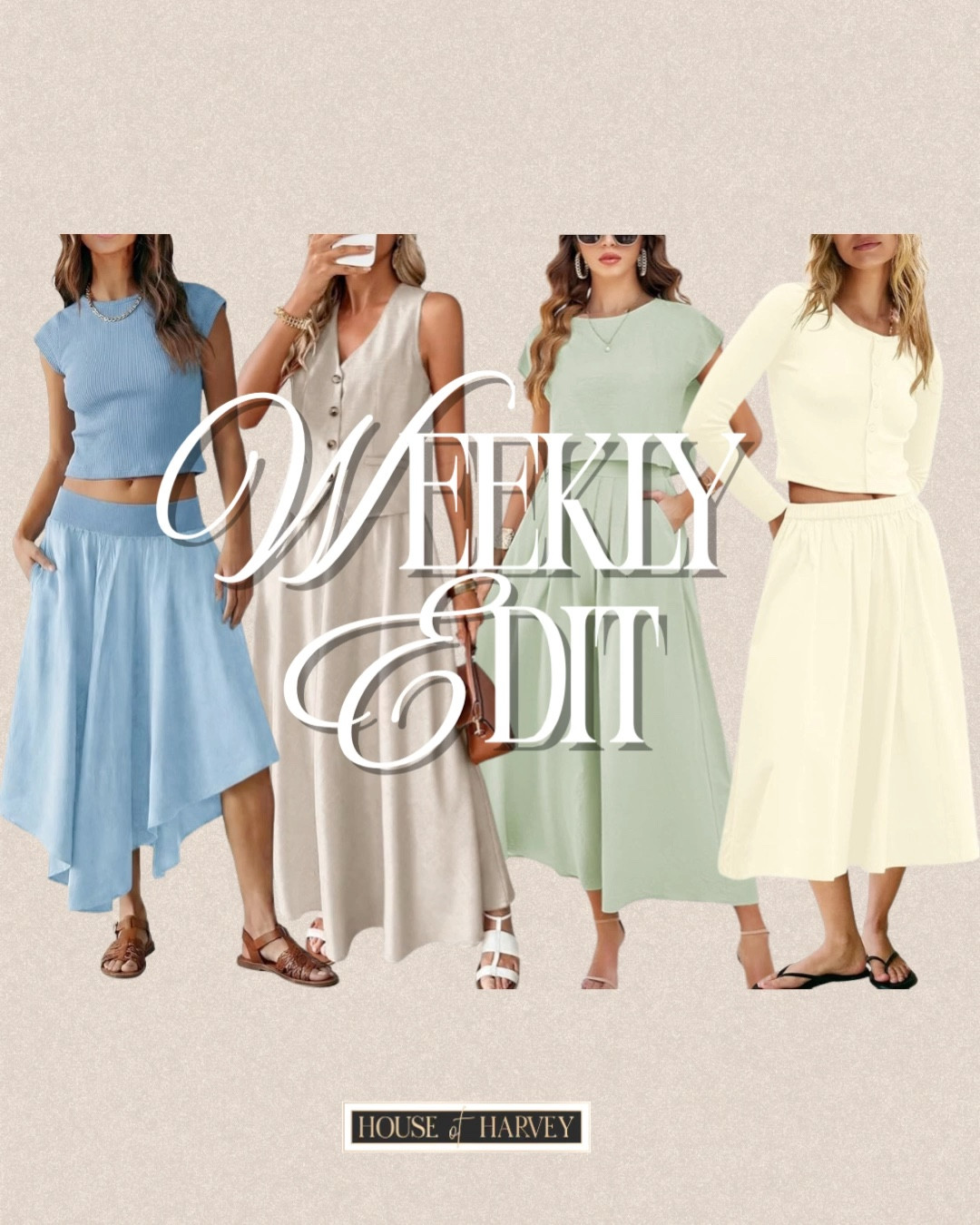 WEEKLY EDIT—this week it’s all about balancing ease with intention. Relaxed silhouettes, lived-in fabrics, and subtle details that make everyday outfits feel considered. Comfortable without looking casual. Polished without feeling dressed up. Real life, styled beautifully. I found some amazing pieces all from Amazon that embody this style vibe. I have two piece skirt sets, cardigans, tops and other fun accessories all under $100! Linked ⬆️

#ltkcreator #ltkfinds #ltkwatchnow #amazon #amazonfinds #spring #springfashion #springoutfits 

#LTKootd #LTKgrwm #LTKSeasonal