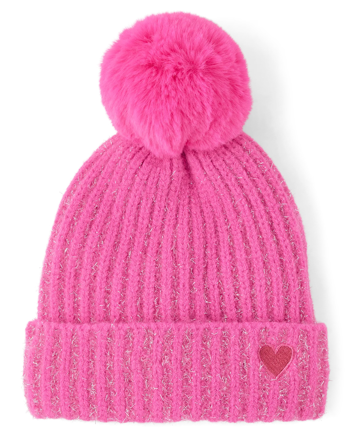 Girls Shimmer Icon Pom Pom Beanie - pink | The Children's Place