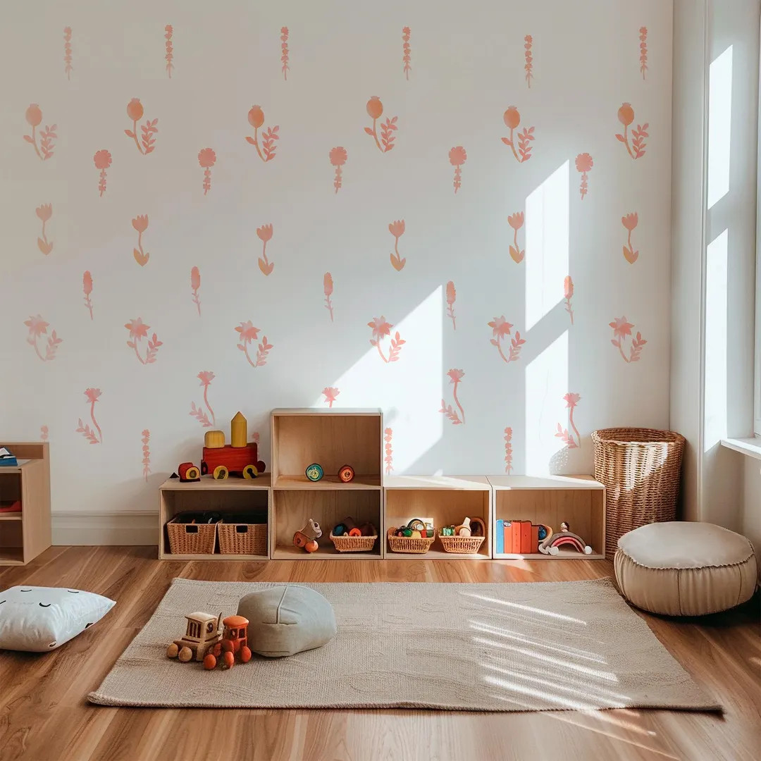 Hand Painted Wildflower Wall Decals – Removable Nursery Decor | Etsy (Global)