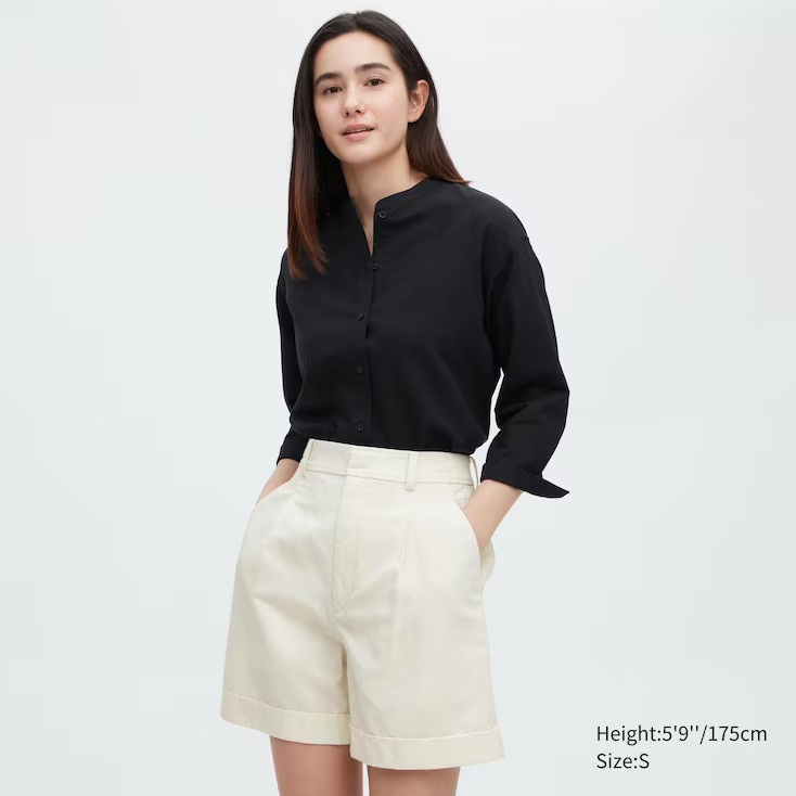 HIGH WAISTED LEINENMIX SHORTS | UNIQLO (DE)