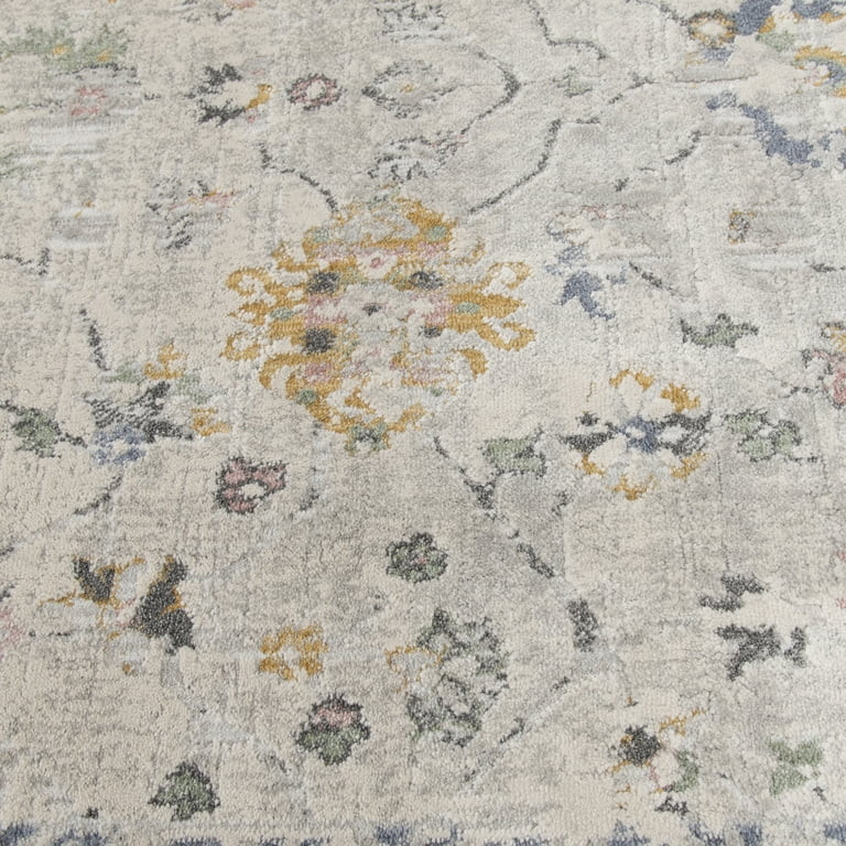 Better Homes & Gardens Persian Blooms Silver Indoor Area Rug, 5' x 7' - Walmart.com | Walmart (US)