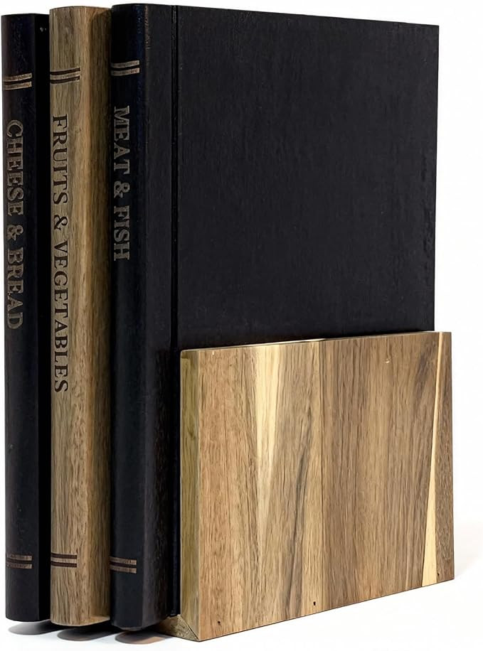 Book Cutting Board Set of 3, Library Cutting Board That Looks Like Books, Acacia Wood with Stand ... | Amazon (US)