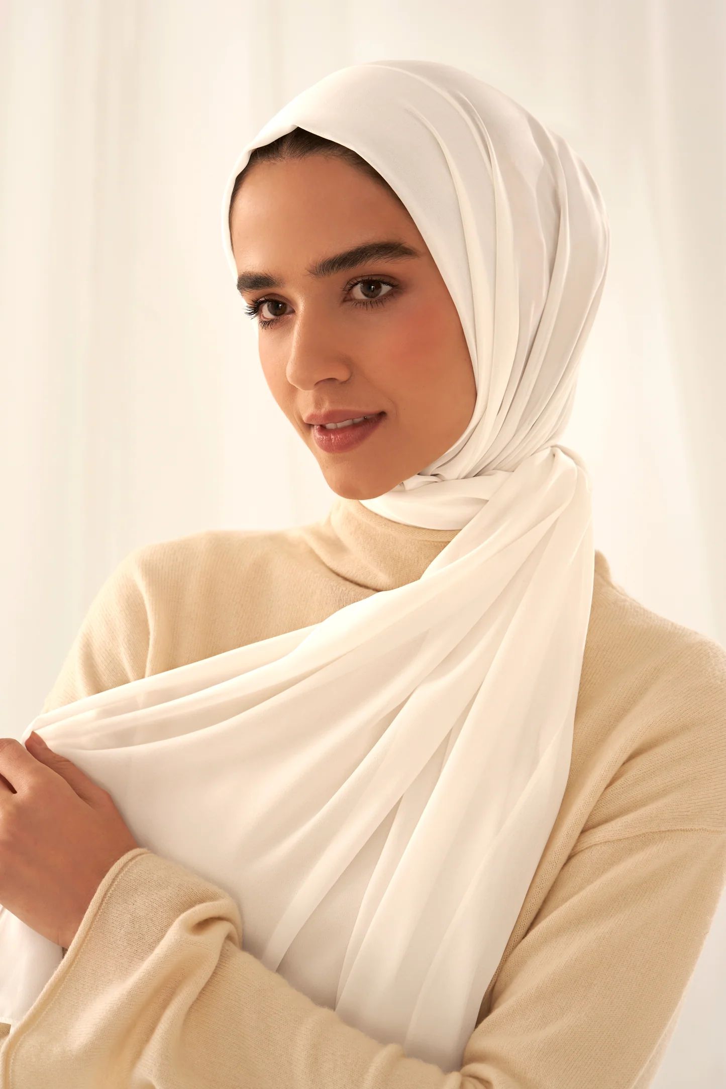 Ivory Chiffon Hijab | Haute Hijab