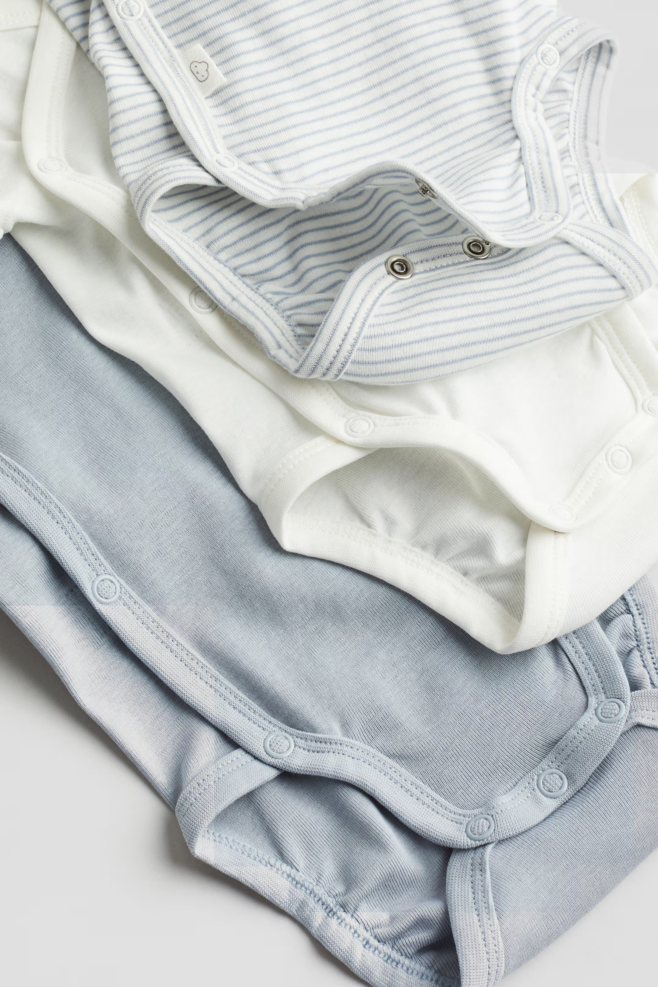 3-pack wrapover bodysuits - Light dusty blue/Striped - Kids | H&M GB | H&M (UK, MY, IN, SG, PH, TW, HK)