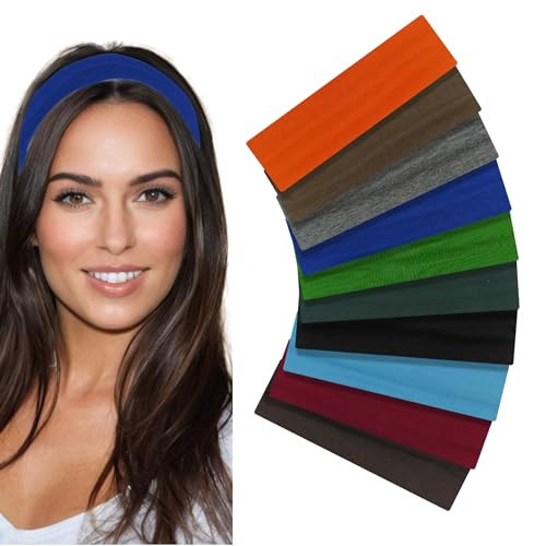 Styla Hair Headbands for Women Stretch Fashion Head Bands 10 Pack Non-Slip Head Wraps Great for Spa, Sports, Yoga, Pilates, Running, Gym Headband, Workouts (Dark) | Amazon (UK)