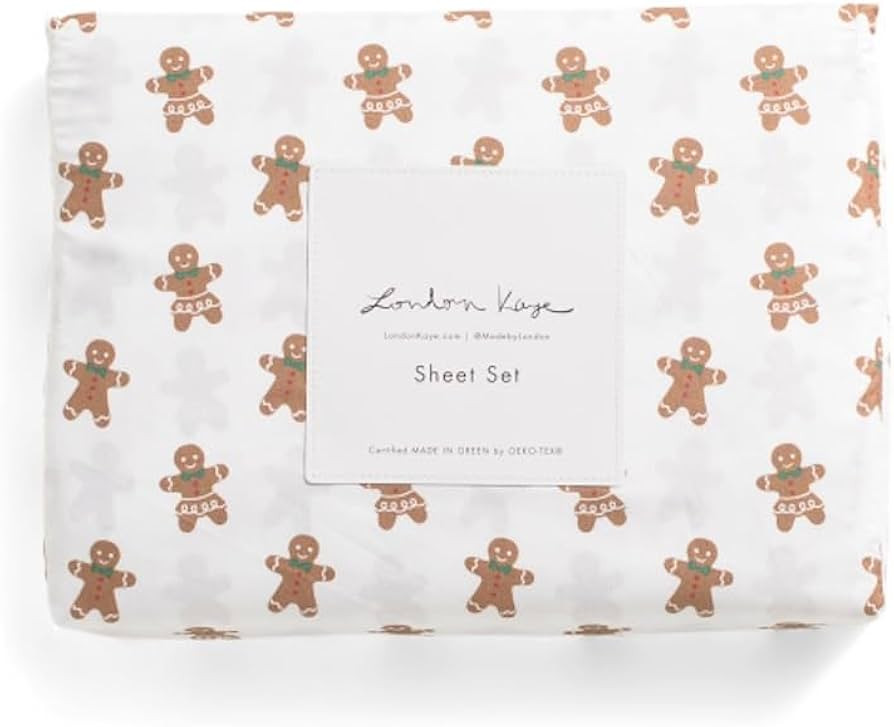 London Kaye Christmas Winter Sheet Set (Gingerbread Treats, Queen) | Amazon (US)