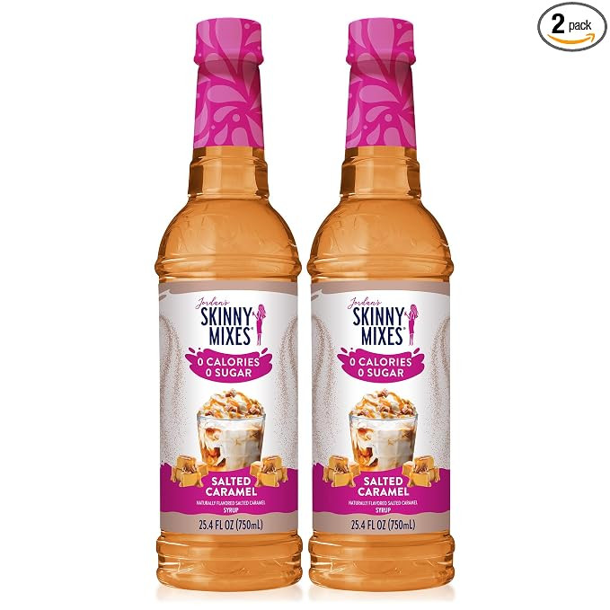 Jordan’s Skinny Mixes Sugar Free Coffee Syrup, Salted Caramel Coffee Flavoring Syrup, Zero Calo... | Amazon (US)