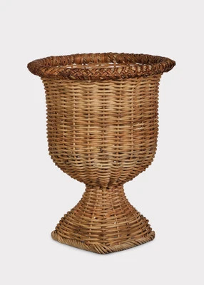 Woven Rattan Urn Planter Pot - 15" Tall | Afloral