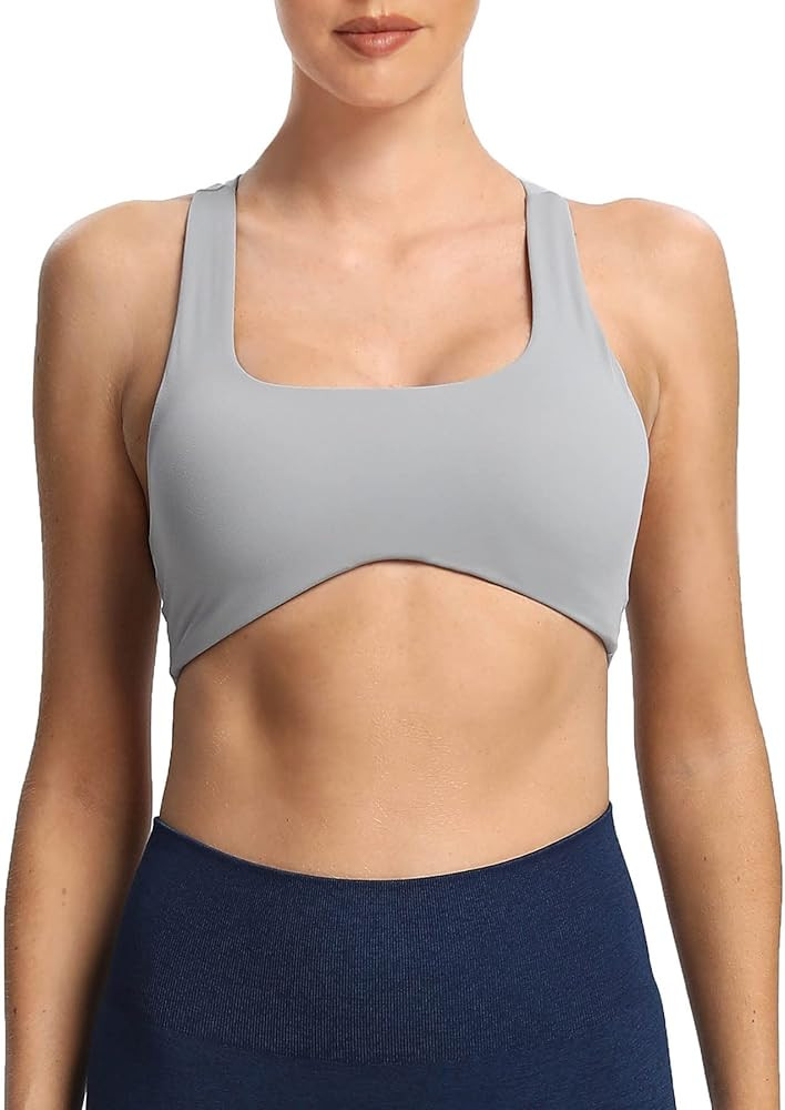 Aoxjox Women's Workout Sports Bras Fitness Backless Padded Define Sculpt Racerback Bra Yoga Crop ... | Amazon (US)