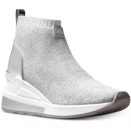 New Michael Kors Skyler Slip On Sneakers Booties Metallic Wedge Heel. (Used) | Walmart (US)