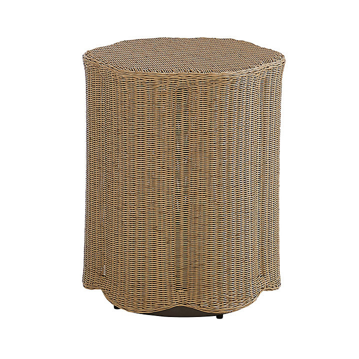 Lyra Side Table with Scalloped Basketweave Design & Rustproof Frame | Ballard Designs, Inc.