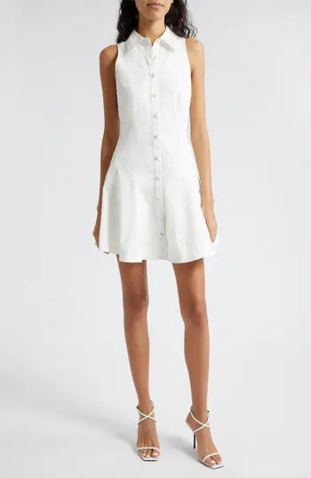 Cinq à Sept Poppy Sleeveless Stretch Twill Shirtdress in Ivory at Nordstrom Rack, Size 10 | Nordstrom Rack