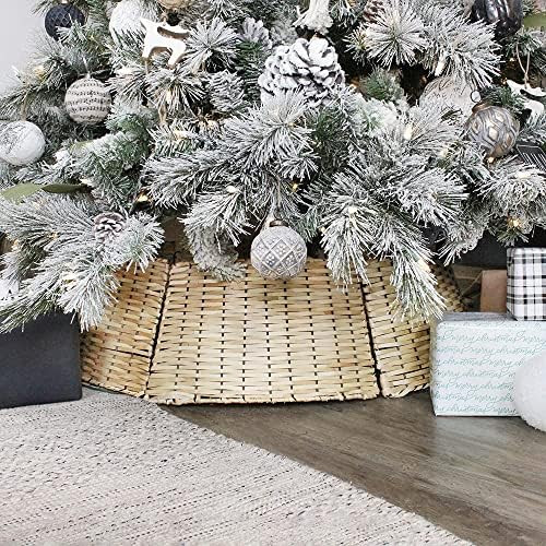 AuldHome Wicker Christmas Tree Collar (Natural, 29-Inch), Basket Weave Large Willow Tree Skirt | Amazon (US)