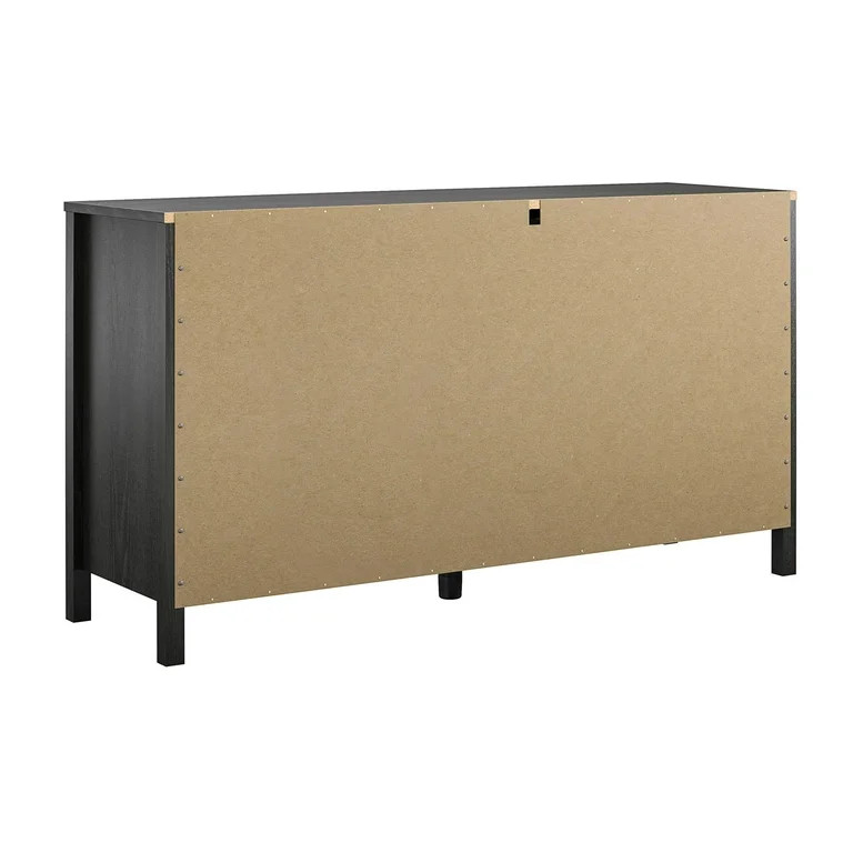 Queer Eye Wimberly 6 Drawer Dresser, Black Oak with Faux Rattan - Walmart.com | Walmart (US)