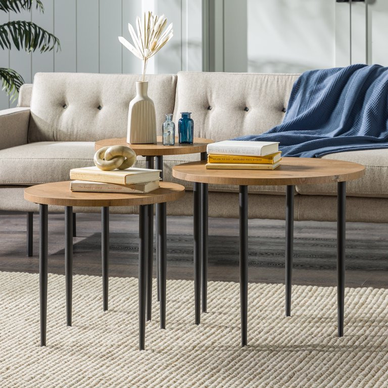 Gap Home Modern Round Nesting Coffee Tables, Set of 3, English Oak | Walmart (US)